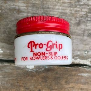 Vintage Milk Glass PRO-GRIP Golfer's Bowler's Non-slip small Bottle Advertising